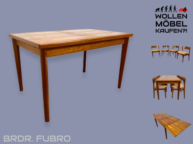 WMK I Skandinavischer ausziehbarer Mid-Century Designer Esstisch von BRDR Fubro aus Teakholz I Tisch Holztisch Küchentisch Ausziehtisch Dining Table Danish Design Vintage Teak Berlin Bamberg Görlitz