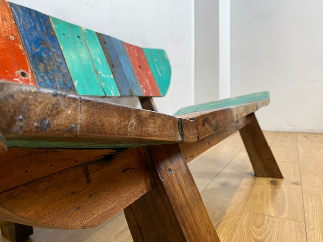 Boatwood by WMK I Formschönes Sofa aus altem Bootsholz I handgefertigtes Unikat I Teakholz I Couch Bank Holzbank Küchenbank Gartenbank Gartenmöbel Balkonmöbel Bootsmöbel Berlin Heidelberg Hessen Sylt