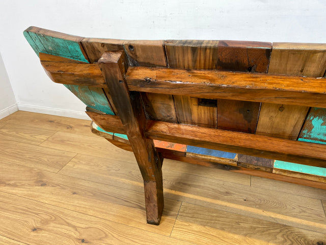 Boatwood by WMK I Formschönes Sofa aus altem Bootsholz I handgefertigtes Unikat I Teakholz I Couch Bank Holzbank Küchenbank Gartenbank Gartenmöbel Balkonmöbel Bootsmöbel Berlin Heidelberg Hessen Sylt