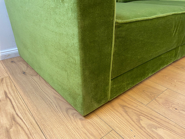 WMK I Besonders schönes Space Age Modular Sofa aus 5 freistehenden Teilen in grandiosem grünem Bezug I Ecksofa Eckcouch Couch Sitzlandschaft Sitzgarnitur Polstergarnitur Retro Vintage Mid-Century 70er