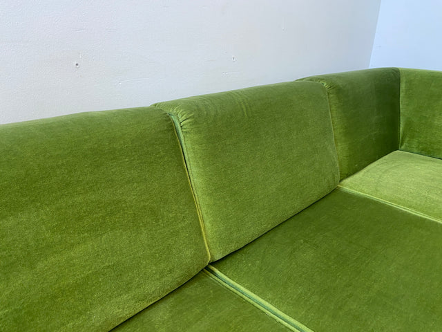 WMK I Besonders schönes Space Age Modular Sofa aus 5 freistehenden Teilen in grandiosem grünem Bezug I Ecksofa Eckcouch Couch Sitzlandschaft Sitzgarnitur Polstergarnitur Retro Vintage Mid-Century 70er