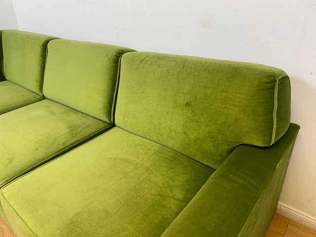 WMK I Besonders schönes Space Age Modular Sofa aus 5 freistehenden Teilen in grandiosem grünem Bezug I Ecksofa Eckcouch Couch Sitzlandschaft Sitzgarnitur Polstergarnitur Retro Vintage Mid-Century 70er
