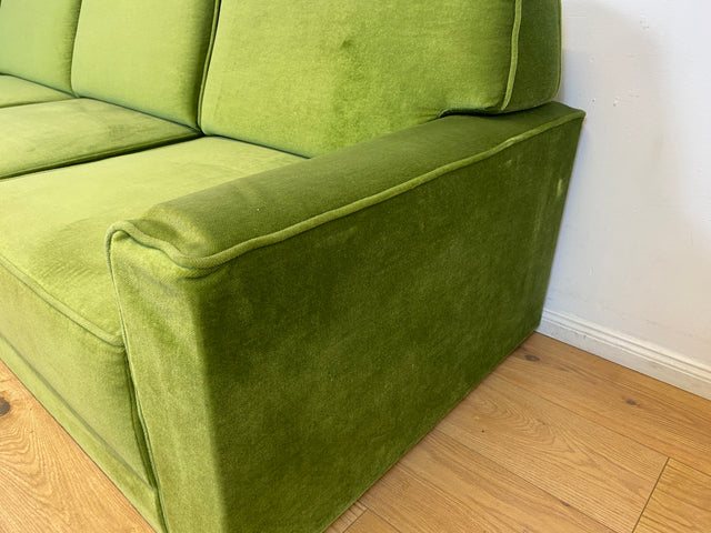 WMK I Besonders schönes Space Age Modular Sofa aus 5 freistehenden Teilen in grandiosem grünem Bezug I Ecksofa Eckcouch Couch Sitzlandschaft Sitzgarnitur Polstergarnitur Retro Vintage Mid-Century 70er