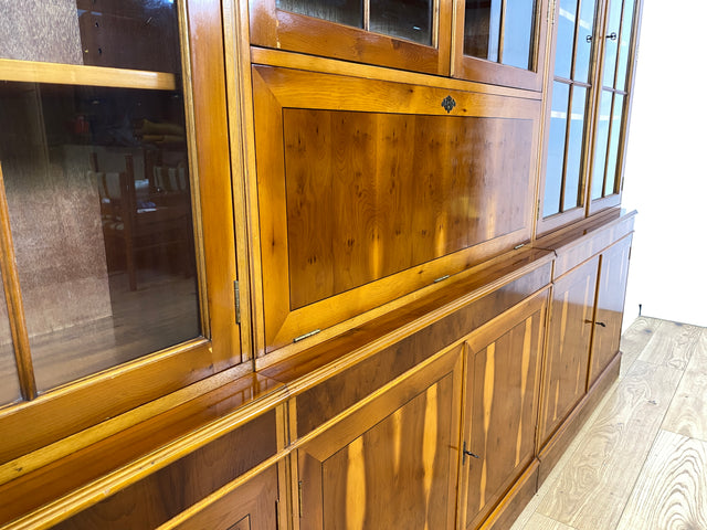 WMK I Eleganter und neuwertiger Stilmöbel Wohnzimmer Schrank im englischen gregorianischen Stil mit verspiegelter Bar I Vitrine Bücher Regal Highboard Bibliothek Regency Vintage Berlin Dresden München