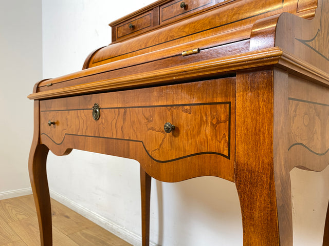 WMK I Eleganter und sehr gut erhaltener Stilmöbel Sekretär mit Intarsien, Messinggriffen & Schubladen I Schreibkommode Schreibtisch Schminktisch Schminkkommode Kommode Lady Vintage Berlin NRW Bayern