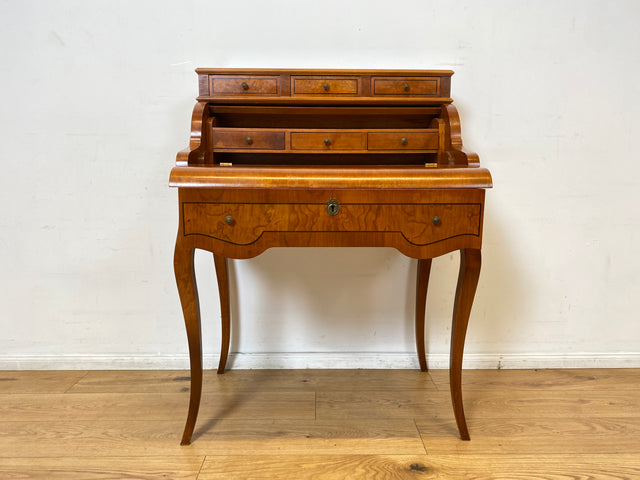 WMK I Eleganter und sehr gut erhaltener Stilmöbel Sekretär mit Intarsien, Messinggriffen & Schubladen I Schreibkommode Schreibtisch Schminktisch Schminkkommode Kommode Lady Vintage Berlin NRW Bayern