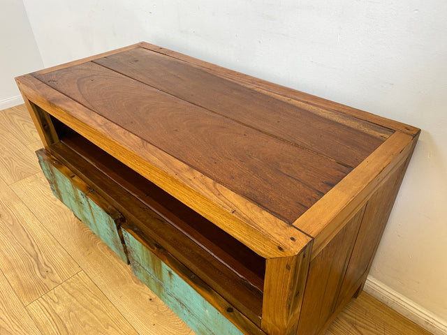 Boatwood by WMK I Besonders schönes TV Lowboard mit Schubladen & Fach I Handmade Unikat aus altem Bootsholz I Teakholz massiv I Sideboard Kommode Bank Rack Stand Fernsehkommode Berlin Augsburg Hamburg