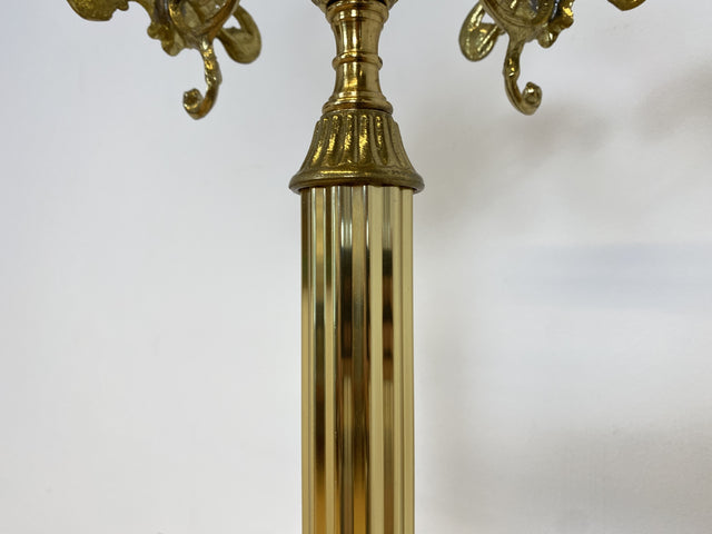 WMK # Wunderschöner Vintage Garderobenständer im Stile des Barock aus goldfarbenem Messing mit drehbarer Krone # Garderobe Flurgarderobe Kleiderständer Coat Rack Hollywood Regency Rokoko Vintage Gold