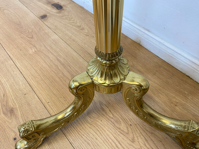 WMK # Wunderschöner Vintage Garderobenständer im Stile des Barock aus goldfarbenem Messing mit drehbarer Krone # Garderobe Flurgarderobe Kleiderständer Coat Rack Hollywood Regency Rokoko Vintage Gold
