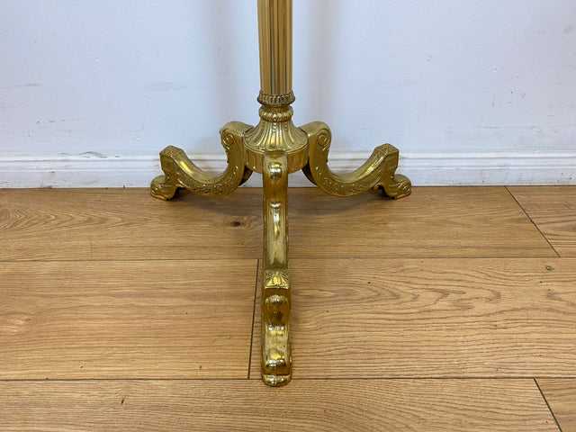 WMK # Wunderschöner Vintage Garderobenständer im Stile des Barock aus goldfarbenem Messing mit drehbarer Krone # Garderobe Flurgarderobe Kleiderständer Coat Rack Hollywood Regency Rokoko Vintage Gold