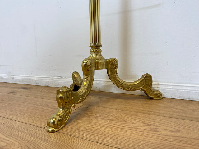 WMK # Wunderschöner Vintage Garderobenständer im Stile des Barock aus goldfarbenem Messing mit drehbarer Krone # Garderobe Flurgarderobe Kleiderständer Coat Rack Hollywood Regency Rokoko Vintage Gold