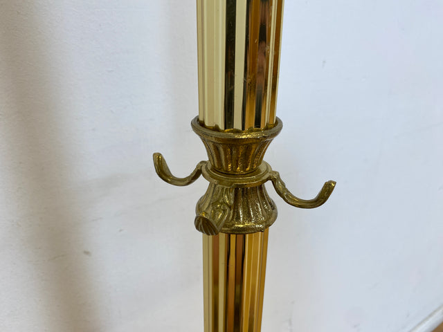 WMK # Wunderschöner Vintage Garderobenständer im Stile des Barock aus goldfarbenem Messing mit drehbarer Krone # Garderobe Flurgarderobe Kleiderständer Coat Rack Hollywood Regency Rokoko Vintage Gold