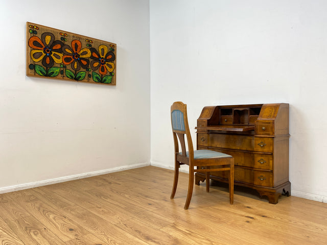 WMK # Sehr schöner und gut erhaltener kleiner Vintage Sekretär im antiken Stil mit Intarsien & Messinggriffen # Schreibschrank Schreibtisch Desk Kommode Schubladenkommode Stilmöbel Berlin Dresden Jena