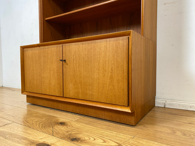 Schöner hoher modularer Vintage Bücherschrank von Strobeck in skandinavischem Stil I Teakholz I Regal Bücherregal Holzregal Kommode Danish Design Mid-Century Vintage Teak 70er I