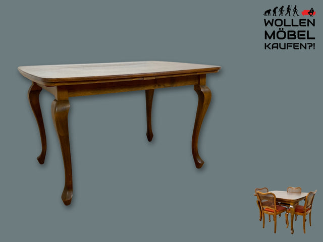 Sehr eleganter dunkler ausziehbarer 50er Jahre Chippendale Esstisch von Max Böhme I Tisch Holztisch Esszimmertisch Küchentisch Dining Table Mid-Century Vintage Barock I