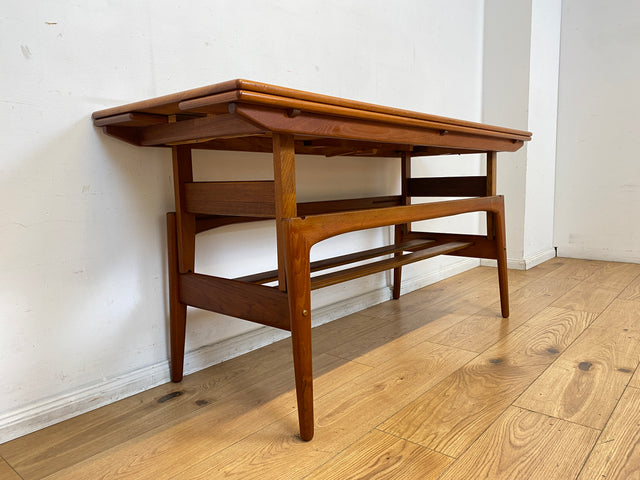 Stilvoller skandinavischer Designer Salontisch Trioh von Kai Kristiansen I auszieh- und höhenverstellbar I Teakholz I Wohnzimmertisch Couchtisch Esstisch Tisch Danish Design Mid-Century Vintage I