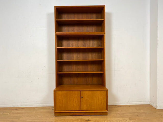 Schöner hoher modularer Vintage Bücherschrank von Strobeck in skandinavischem Stil I Teakholz I Regal Bücherregal Holzregal Kommode Danish Design Mid-Century Vintage Teak 70er I