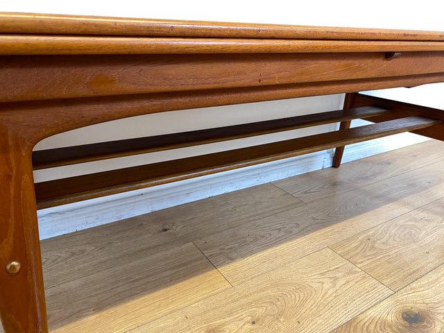 Stilvoller skandinavischer Designer Salontisch Trioh von Kai Kristiansen I auszieh- und höhenverstellbar I Teakholz I Wohnzimmertisch Couchtisch Esstisch Tisch Danish Design Mid-Century Vintage I