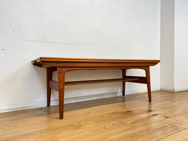 Stilvoller skandinavischer Designer Salontisch Trioh von Kai Kristiansen I auszieh- und höhenverstellbar I Teakholz I Wohnzimmertisch Couchtisch Esstisch Tisch Danish Design Mid-Century Vintage I