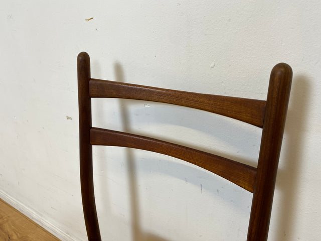 │ Set aus 4 Mid-Century Designerstühlen │ Georg Leowald für Wilkhahn │ 60er Jahre, Teakholz & Kunstleder │ Stühle Esszimmerstühle Küchenstühle Holzstühle Lederstühle 4er Danish Design Vintage │