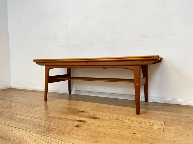 Stilvoller skandinavischer Designer Salontisch Trioh von Kai Kristiansen I auszieh- und höhenverstellbar I Teakholz I Wohnzimmertisch Couchtisch Esstisch Tisch Danish Design Mid-Century Vintage I