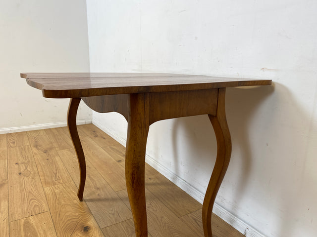 Eleganter aufklappbarer antiker Spieletisch in edlem Walnuss I Tisch Konsolentisch Konsole Esstisch Küchentisch Spieltisch Schreibtisch Jugendstil Chippendale Vintage I