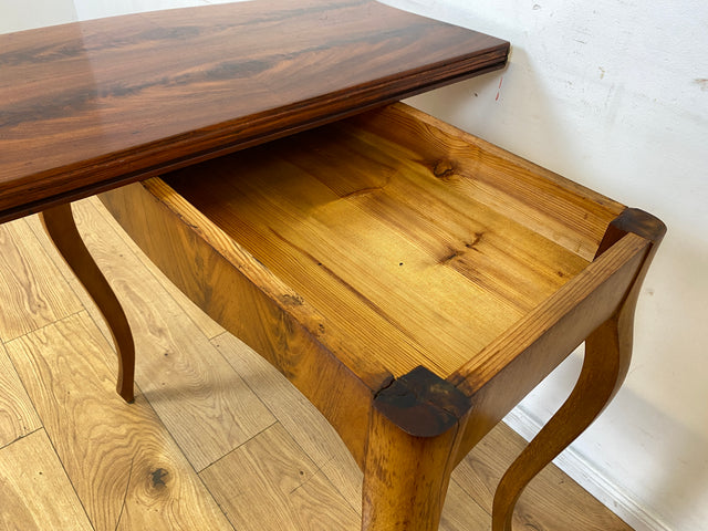 Eleganter aufklappbarer antiker Spieletisch in edlem Walnuss I Tisch Konsolentisch Konsole Esstisch Küchentisch Spieltisch Schreibtisch Jugendstil Chippendale Vintage I