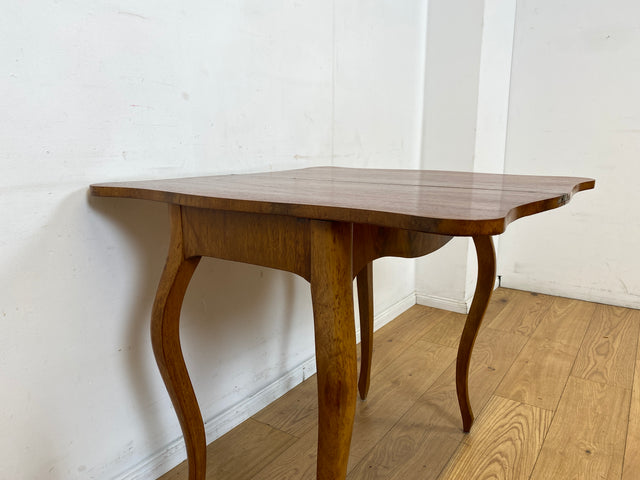 Eleganter aufklappbarer antiker Spieletisch in edlem Walnuss I Tisch Konsolentisch Konsole Esstisch Küchentisch Spieltisch Schreibtisch Jugendstil Chippendale Vintage I