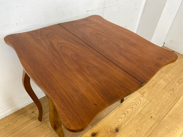 Eleganter aufklappbarer antiker Spieletisch in edlem Walnuss I Tisch Konsolentisch Konsole Esstisch Küchentisch Spieltisch Schreibtisch Jugendstil Chippendale Vintage I