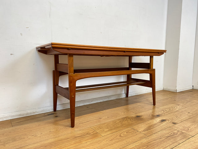 Stilvoller skandinavischer Designer Salontisch Trioh von Kai Kristiansen I auszieh- und höhenverstellbar I Teakholz I Wohnzimmertisch Couchtisch Esstisch Tisch Danish Design Mid-Century Vintage I
