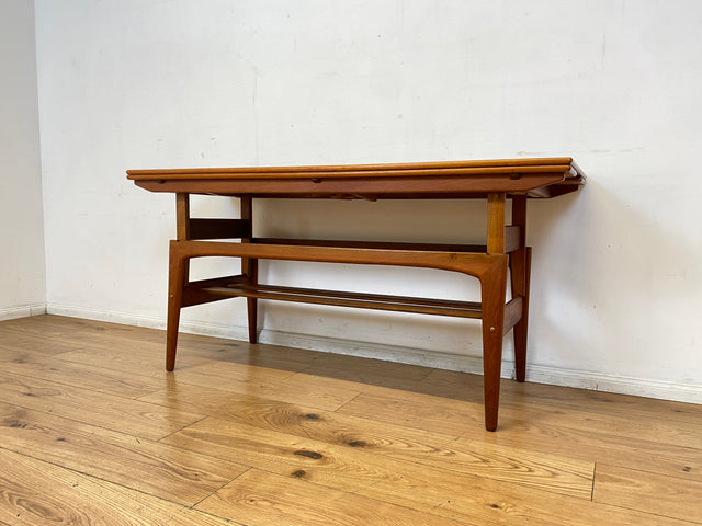 Stilvoller skandinavischer Designer Salontisch Trioh von Kai Kristiansen I auszieh- und höhenverstellbar I Teakholz I Wohnzimmertisch Couchtisch Esstisch Tisch Danish Design Mid-Century Vintage I
