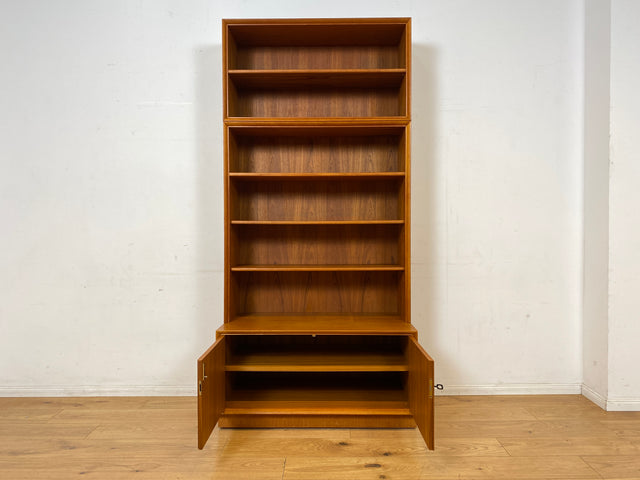 Schöner hoher modularer Vintage Bücherschrank von Strobeck in skandinavischem Stil I Teakholz I Regal Bücherregal Holzregal Kommode Danish Design Mid-Century Vintage Teak 70er I