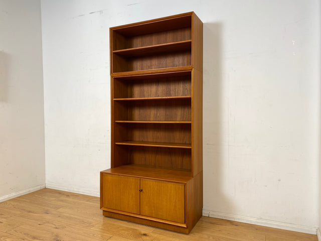Schöner hoher modularer Vintage Bücherschrank von Strobeck in skandinavischem Stil I Teakholz I Regal Bücherregal Holzregal Kommode Danish Design Mid-Century Vintage Teak 70er I