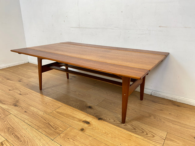 Stilvoller skandinavischer Designer Salontisch Trioh von Kai Kristiansen I auszieh- und höhenverstellbar I Teakholz I Wohnzimmertisch Couchtisch Esstisch Tisch Danish Design Mid-Century Vintage I