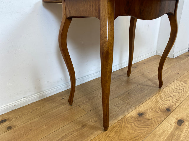 Eleganter aufklappbarer antiker Spieletisch in edlem Walnuss I Tisch Konsolentisch Konsole Esstisch Küchentisch Spieltisch Schreibtisch Jugendstil Chippendale Vintage I