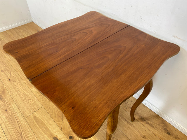 Eleganter aufklappbarer antiker Spieletisch in edlem Walnuss I Tisch Konsolentisch Konsole Esstisch Küchentisch Spieltisch Schreibtisch Jugendstil Chippendale Vintage I