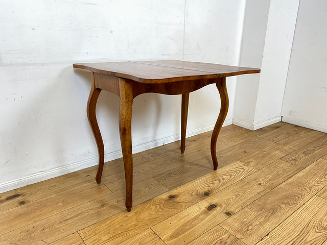 Eleganter aufklappbarer antiker Spieletisch in edlem Walnuss I Tisch Konsolentisch Konsole Esstisch Küchentisch Spieltisch Schreibtisch Jugendstil Chippendale Vintage I