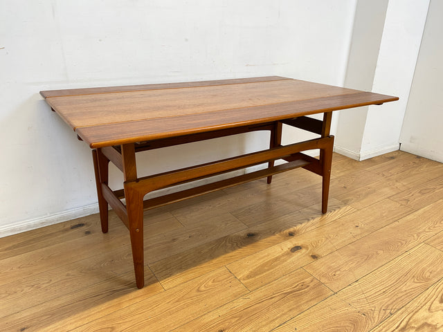 Stilvoller skandinavischer Designer Salontisch Trioh von Kai Kristiansen I auszieh- und höhenverstellbar I Teakholz I Wohnzimmertisch Couchtisch Esstisch Tisch Danish Design Mid-Century Vintage I