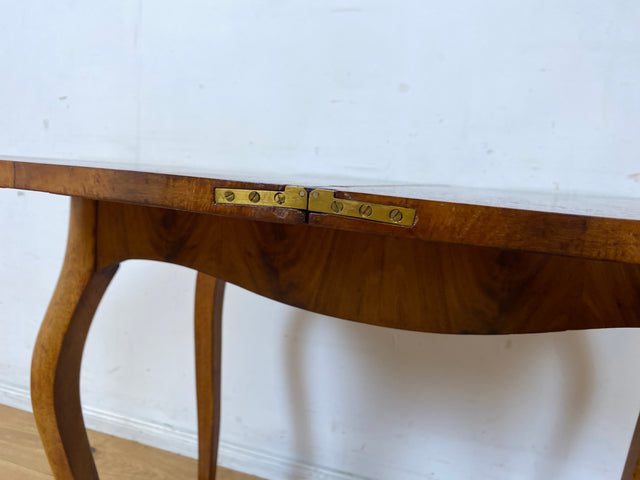 Eleganter aufklappbarer antiker Spieletisch in edlem Walnuss I Tisch Konsolentisch Konsole Esstisch Küchentisch Spieltisch Schreibtisch Jugendstil Chippendale Vintage I