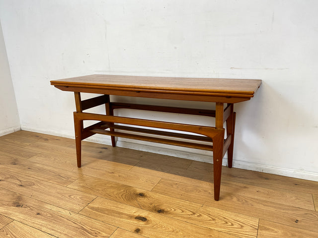 Stilvoller skandinavischer Designer Salontisch Trioh von Kai Kristiansen I auszieh- und höhenverstellbar I Teakholz I Wohnzimmertisch Couchtisch Esstisch Tisch Danish Design Mid-Century Vintage I