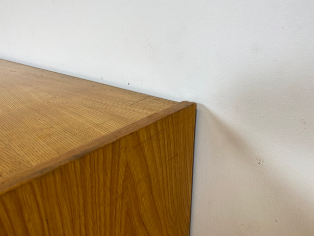 WMK I Rarer heller Mid-Century Schreibschrank in grüner Originalfarbe mit Messinggriffen I Sekretär Highboard Schrank Barschrank Bar Schreibtisch Bücherschrank Vintage 60er I Berlin Frankfurt Bayern