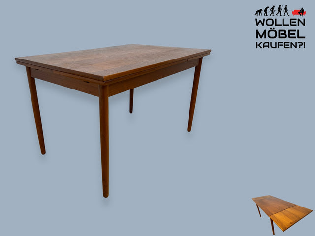 WMK I Stilvoller ausziehbarer skandinavischer Esstisch in Teakholz I Tisch Küchentisch Ausziehtisch Esszimmertisch Danish Design Mid-Century Vintage Teak 60er I Berlin München Leipzig Bonn