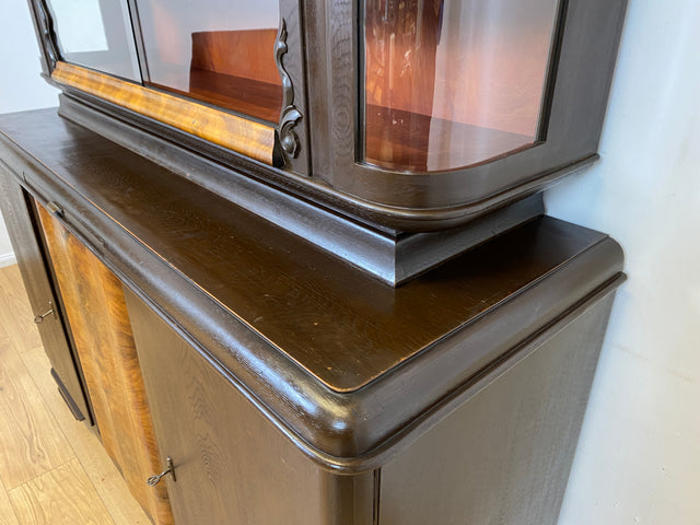 Selten kleine 30er Jahre Art Deco Anrichte aus vollem Holz und handverziert