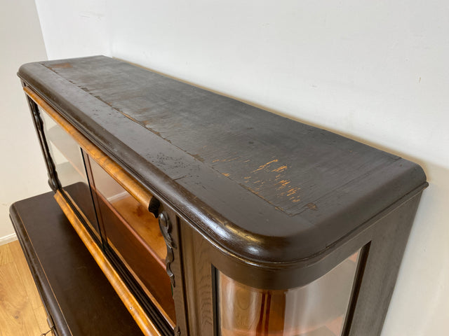 Selten kleine 30er Jahre Art Deco Anrichte aus vollem Holz und handverziert