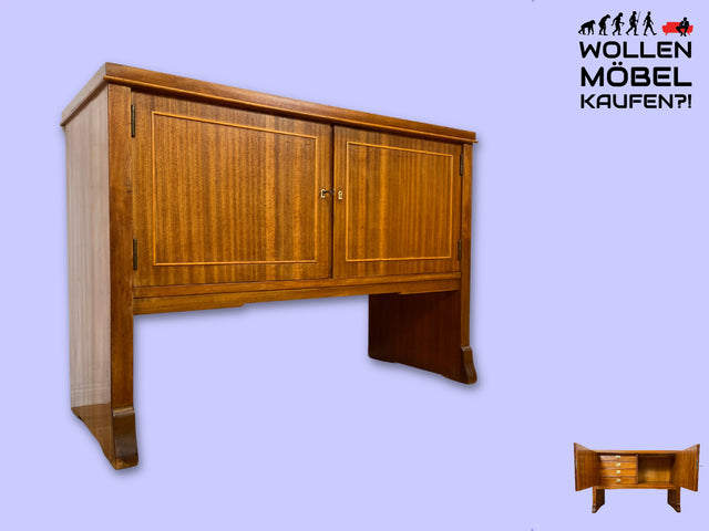 Imposante und sehr geräumige 30er Jahre Art Deco Anrichte aus vollem Holz mit innenliegenden Schubladen I Schrank Sideboard Kommode Wäschekommode Wickelkommode Vintage I