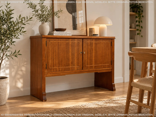 Imposante und sehr geräumige 30er Jahre Art Deco Anrichte aus vollem Holz mit innenliegenden Schubladen I Schrank Sideboard Kommode Wäschekommode Wickelkommode Vintage I