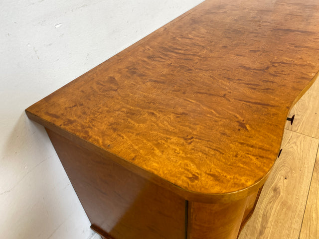 Formschöne und gut erhaltener 30er Jahre Art Deco Kommode aus vollem Holz mit Schubladen und Messinggriffen I Sideboard Lowboard Wäscheschrank TV-Lowboard Antik Alt Vintage I
