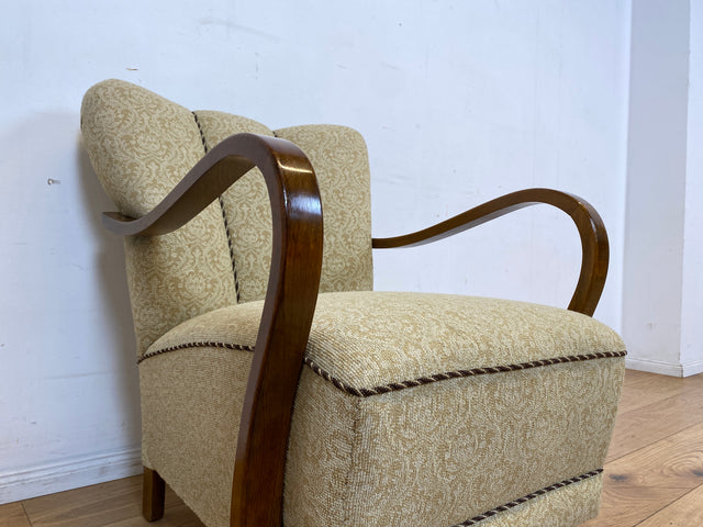 Stilvoller & sehr gut erhaltener 30er Jahre Art Deco Sessel mit hellem floralem Bezug & gemütlichem Federkern I Salonsessel Lesesessel Armchair Stuhl Vintage Antik I