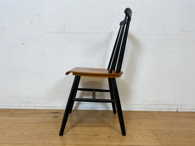 Set aus 4 stilvollen skandinavischen Designer Sprossenstühle von Tapiovaara in Teakholz I Stühle Esszimmerstühle Küchenstühle Holzstühle Essgruppe Danish Design Vintage Mid-Century 4er Teak 60er