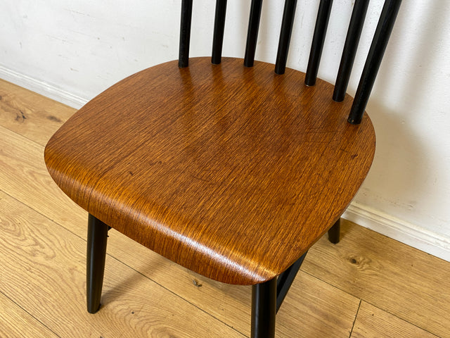 Set aus 4 stilvollen skandinavischen Designer Sprossenstühle von Tapiovaara in Teakholz I Stühle Esszimmerstühle Küchenstühle Holzstühle Essgruppe Danish Design Vintage Mid-Century 4er Teak 60er